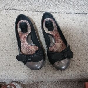 Born Black Silver Soft Leather Loafers